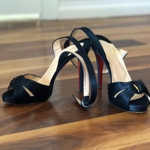 Black strappy Christian Louboutin Heels size 39